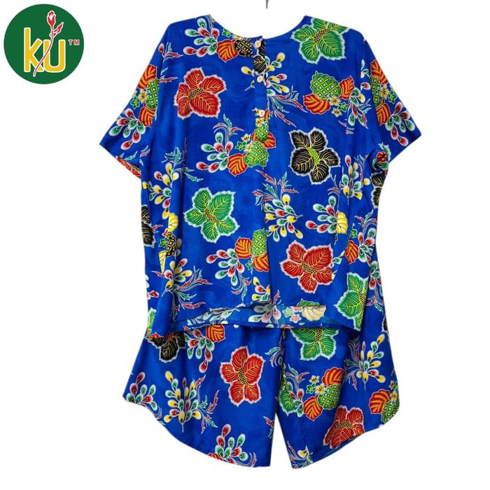 Gambar Kencana Ungu Setelan Celana Maxi L4 KUM Setelan Celana Kulot Label Merah Motif Merah Batik Baju Nyaman Wanita Pendek Rayon Santai - Biru dari kencanaunguofficialstore undefined Tokopedia