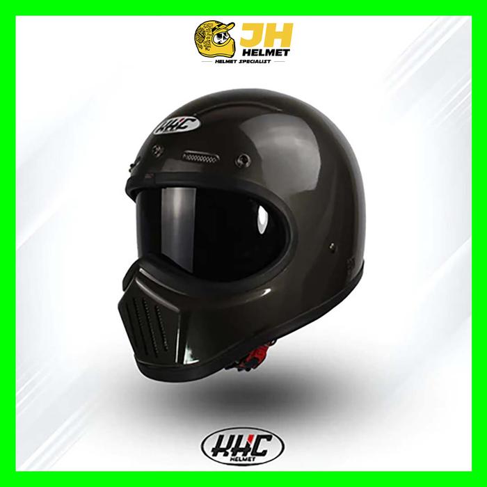 Gambar Helm Retro Cakil KHC Inner Visor Free Goggle+Sarung Tangan | Helm Full Face | Jual Helm - Grey Gloss + Inner, S dari Jual Helm_NEW undefined Tokopedia
