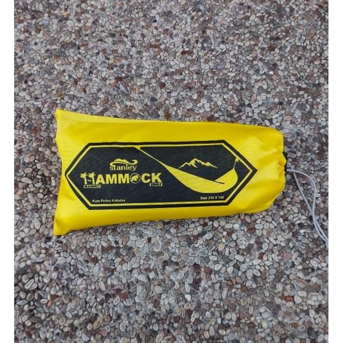 Gambar Hammock Ayunan Gantung Pelles Kahatex Hamok Hamock Camping Tebal - Kuning+Tali dari Enbul Store undefined Tokopedia