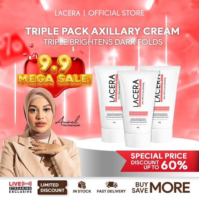 Gambar [TRIPLE PACK] Lacera Axillary Brightening Cream 30g - Pencerah Ketiak, Siku, Underarm,  Selangkangan, Bokong dan Membantu Memudarkan Bekas Luka dari Lacera.id undefined Tokopedia