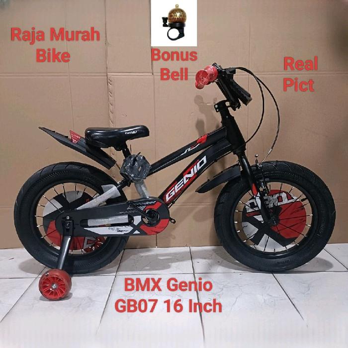 Gambar Sepeda Anak BMX Genio GB07 16 Inch Sepeda Anak Laki Laki BMX 16 Inch Genio Ban Jumbo Genio GB 07 - Hitam Merah dari Raja Murah Bike undefined Tokopedia
