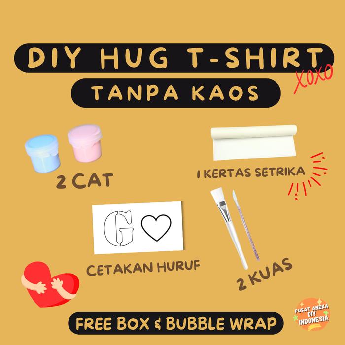 Gambar DIY Hug T-Shirt 1 Set Boyfriend Girlfriend Couple | Alat & Bahan Saja Tanpa Baju Kaos Polos Kiss Kisses Peluk TShirt Inisial Huruf Nama Cap Tangan Bibir - Alat Saja Tanpa Kaos, G dari Pusat Aneka DIY Indonesia undefined 5 Tokopedia