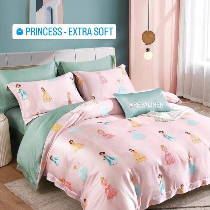 Gambar SPREI PRINCESS DISNEY EXTRA SOFT SERIES CELLULOSE FIBER TENCEL REGALINEN BEDDING 90X200 100X200 120X200 140X200 150X200 160X200 180X200 200X200 SEPRAI BEDCOVER DUVET QUILTCOVER SET SELIMUT SUPER SINGLE TWIN QUEEN KING EXTRA KING CUSTOM SIZE - S King 200x200, Quilt Cover Set dari FausiRodiana undefined Tokopedia