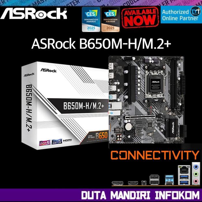 Gambar ASRock B650M-H/M.2+ I WIFI - [Socket AM5, AMD B650, DDR5, USB3.2 Type C, PCIe 4.0, SATAIII, m-ATX] - B650M-H/M.2+ dari Duta Mandiri Infokom Kota Administrasi Jakarta Pusat Tokopedia