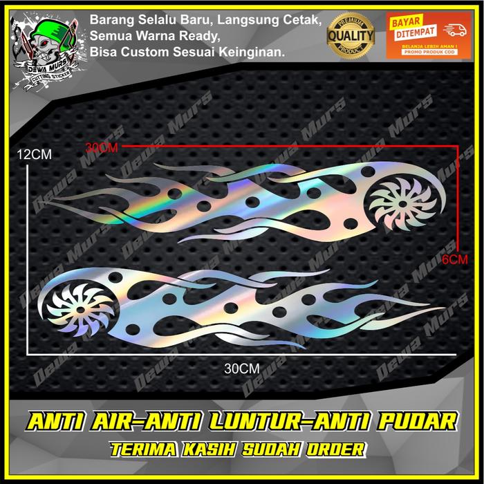 Gambar Cutting Sticker TRIBAL PUSARAN API SEPASANG KANAN KIRI Cocok Buat Motor , Mobil Dan Lain-Lain - Hologram, L30cm×T12cm dari DewaMurs undefined Tokopedia