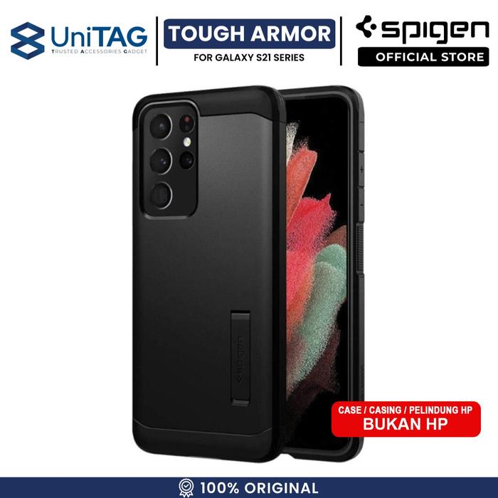 Gambar Case Samsung Galaxy S21 Ultra Plus Spigen Tough Armor Stand Casing - Black, S21 Ultra dari UniTAG Store undefined Tokopedia