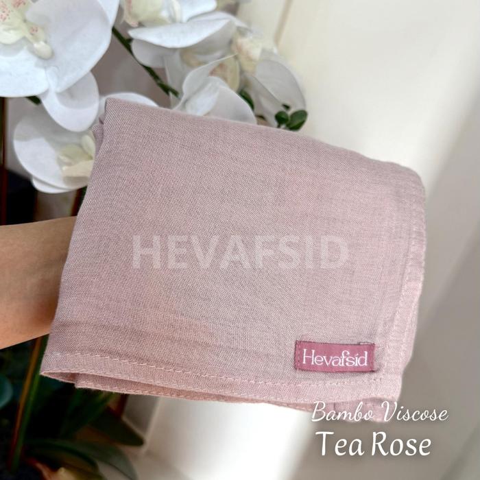 Gambar Heva - Pashmina Syeda Viscose Shawl Flowly Jilbab Muslim Wanita 180cm x 70cm Viscose Premium Luxor 50++ Warna - Bambo Tea Rose dari Hevafsid undefined Tokopedia