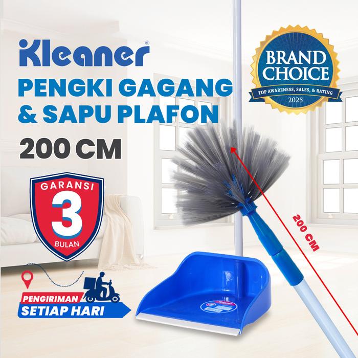 Gambar Kleaner Bundling Sapu Panjang Alat Pembersih Plafon Sawang Sarang Laba Langit Rumah dan Pengki Sekop Sampah Cikrak Dengan Handle - Sapu 200 cm + Pengki dari Kleaner Indonesia undefined Tokopedia