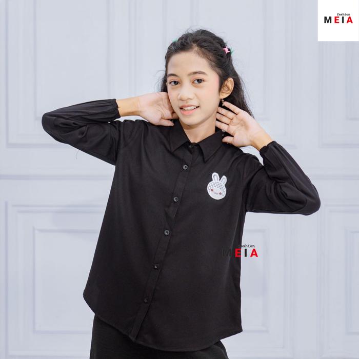Gambar MEIA FASHION KIDS - OLIVIA SHIRT - KEMEJA ANAK PEREMPUAN POLOS RAYON TWILL PREMIUM MOTIF LUCU - KEMEJA BASIC ANAK TANGGUNG MAX 13TH - KEMJA ANAK LENGAN PANJANG - HITAM, GAMBAR 10 dari MEIA FASHION undefined Tokopedia