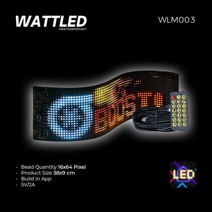 Gambar LED PAPAN LED MATRIX PANEL RUNNING TEXT KACA MOBIL SERBAGUNA ANTI AIR UKURAN 38 CM X 9 CM - Led Papan Only dari Watt LED Indonesia undefined Tokopedia