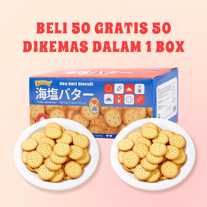 Gambar 【HALAL】Lianggui 【Beli 50 pcs Gratis 50 pcs】Seasalt Biscuit Best Seller Enak Cemilan Pengganti Sarapan Kue Kering Renyah Gurih Cemilan Tepat Saat Buka Puasa! Cocok untuk Dinikmati Bersama Keluarga! Biskuit Makanan - Sea Salt Biscuit Beli 50Pcs gratis 50 Pcs dari Lianggui food 2 undefined Tokopedia
