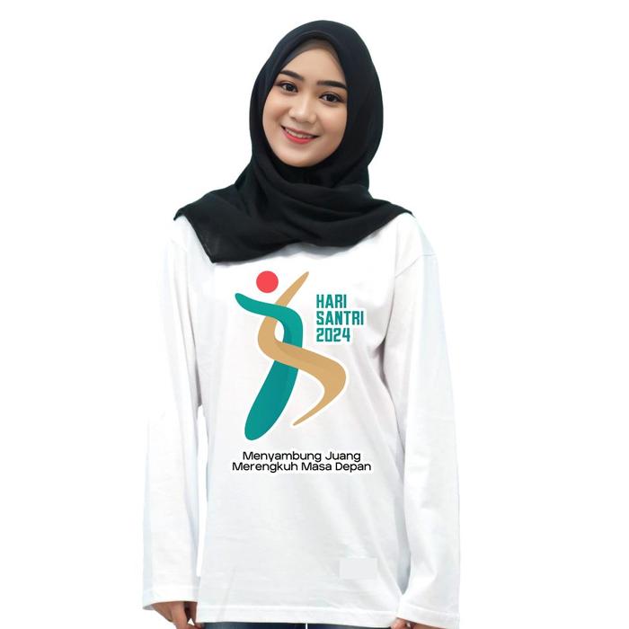 Gambar Kaos Hari Santri 2024  Baju Logo Hari Santri Bisa Costum Nama Lengan Panjang Pendek Pria Distro - Putih, S, Panjang dari Maspungat undefined Tokopedia