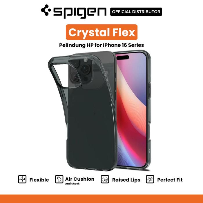 Gambar Case For iPhone 16 Series Pro Max Plus Spigen Crystal Flex Clear Slim Anti Crack SoftCase For Soft Casing - Space Clear, 16 Pro Max dari Spigen Indonesia undefined Tokopedia