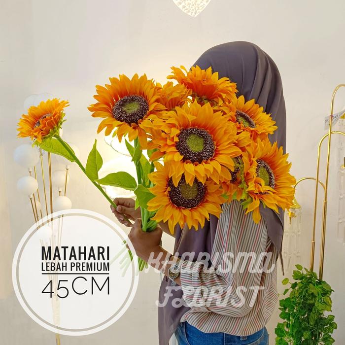 Gambar Bunga Matahari Lebah Sunflower Flower Artificial Decoration dari Kharisma Florist Sby undefined Tokopedia