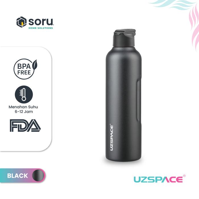 Gambar UZSPACE 9018 Botol Tumbler Thermos Sedotan 1 Liter Stainless SUS 316 - Black dari Soru Indonesia undefined Tokopedia