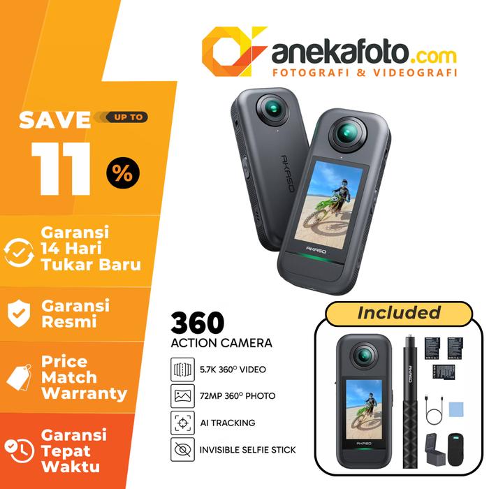 Gambar AKASO 360 Creator Combo  / Standard Combo Dual Battery Action Camera Akaso Action Cam Kamera 360 - Creator Combo dari Anekafoto undefined Tokopedia