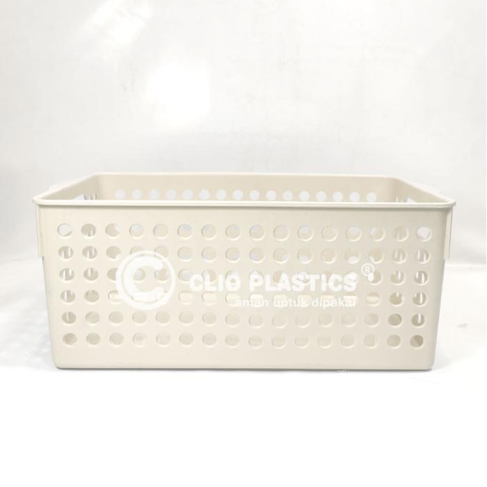 Gambar CLIO Storage Basket Plastic - Keranjang Garnet Orginizer Box - 3PCS IVORY, KARDUS dari Clio Plastics undefined Tokopedia