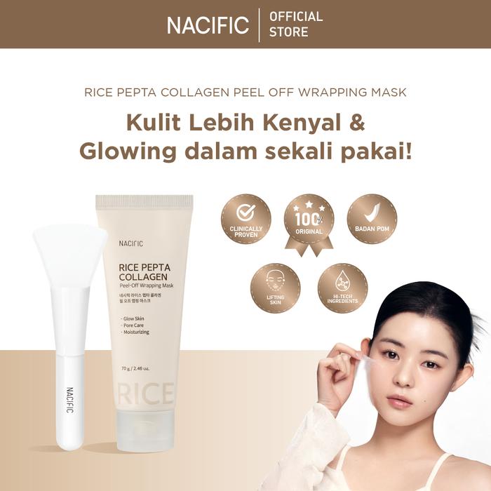 Gambar Nacific Rice Pepta Collagen Peel-Off Wrapping Mask dari Nacific undefined Tokopedia