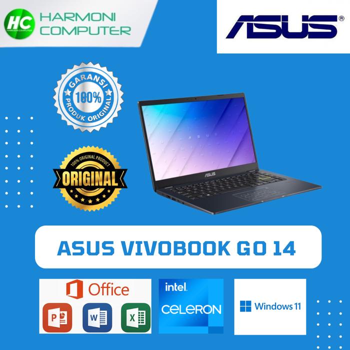 Gambar ASUS VIVOBOOKK GO14 E410KA FHD454M 14" Intel N4500 / 8GB / 512GB SSD / Windows 11 + Office Home & Student / NumberPad dari Harmoni Computer Manado undefined Tokopedia