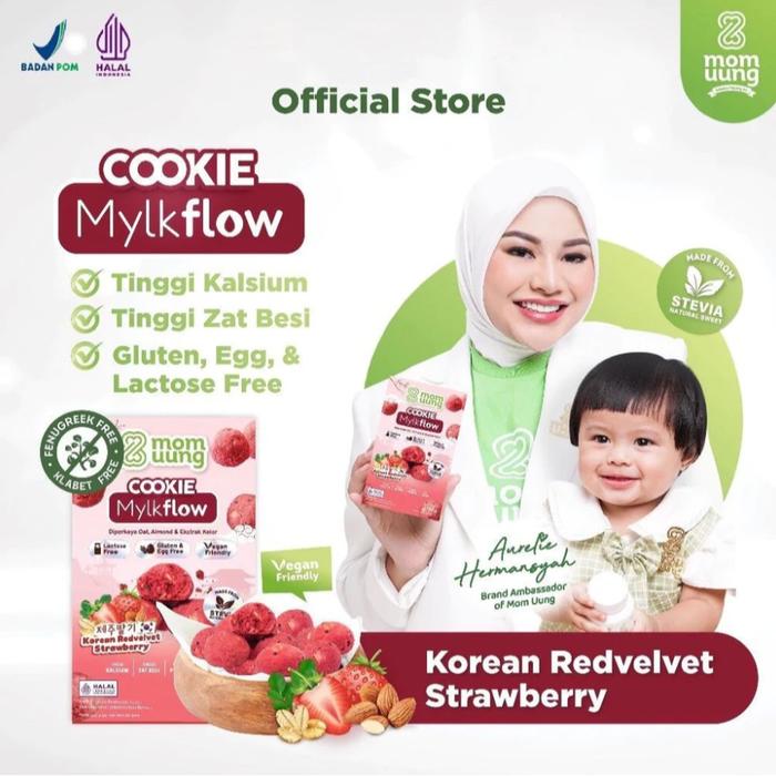 Gambar Mom Uung Cookie Mylkflow Tinggi Kalsium & Zat Besi Vegan Friendly Bebas Gluten Telur Lactose Camilan Sehat untuk Ibu Menyusui - Cookie RedVelvet Strawberry dari Littlemoonofficial undefined Tokopedia