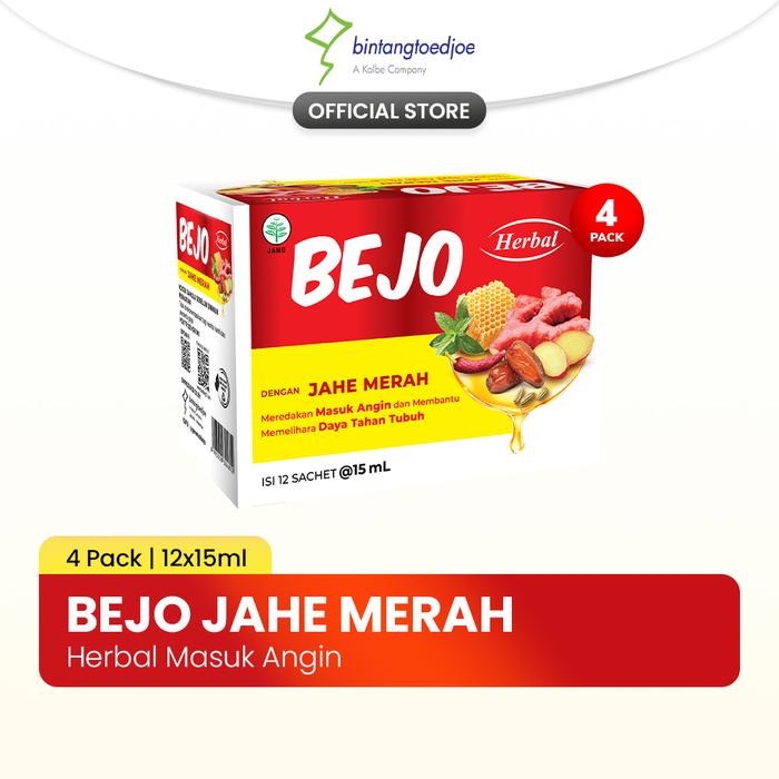 Gambar Bejo Jahe Merah Sachet 4 Pack (48 Sachet) - Meredakan Masuk Angin Meriang Mual - BTA4G47004 dari Bintang Toedjoe Store undefined Tokopedia