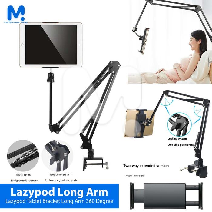 Gambar Lazypod Tablet and Smartphone Bracket Long Arm 360 Degree dari MidioFoto undefined Tokopedia