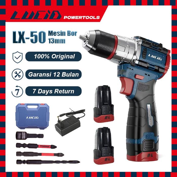 Gambar LUCID LX-50 Cordless Mesinbor 80N.M13MM 2.0A 18V Li-ion Baterai Impact Drill Brushless Pocket Rocket - LX-50 Bat 2* dari GOLOS OFFICIAL STORE undefined Tokopedia