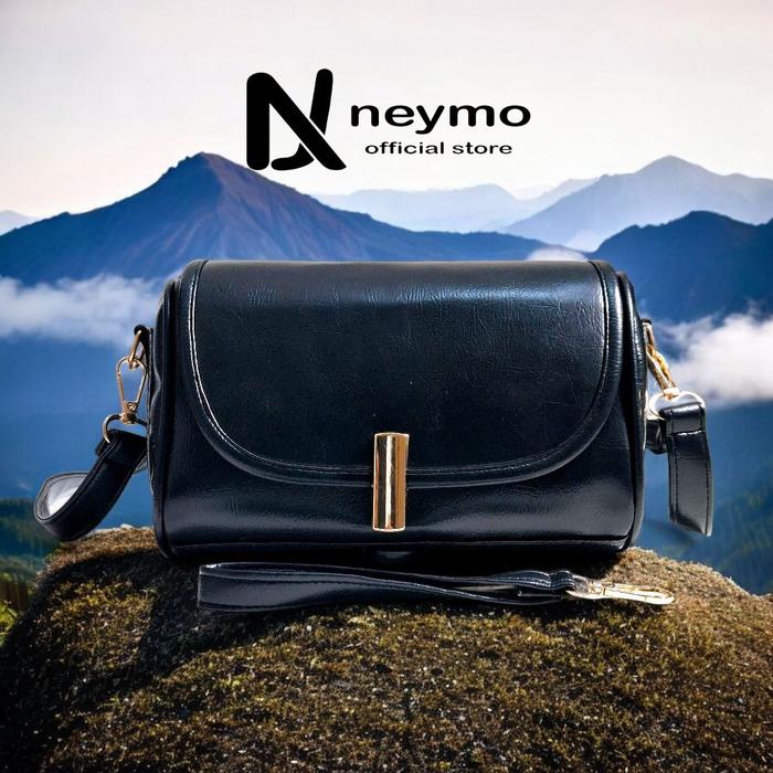 Gambar Neymo / tas selempang bahu wanita sintetis / Naura bag / shoulder bag / sling bag / hand bag - hitam dari Neymobag66 undefined Tokopedia