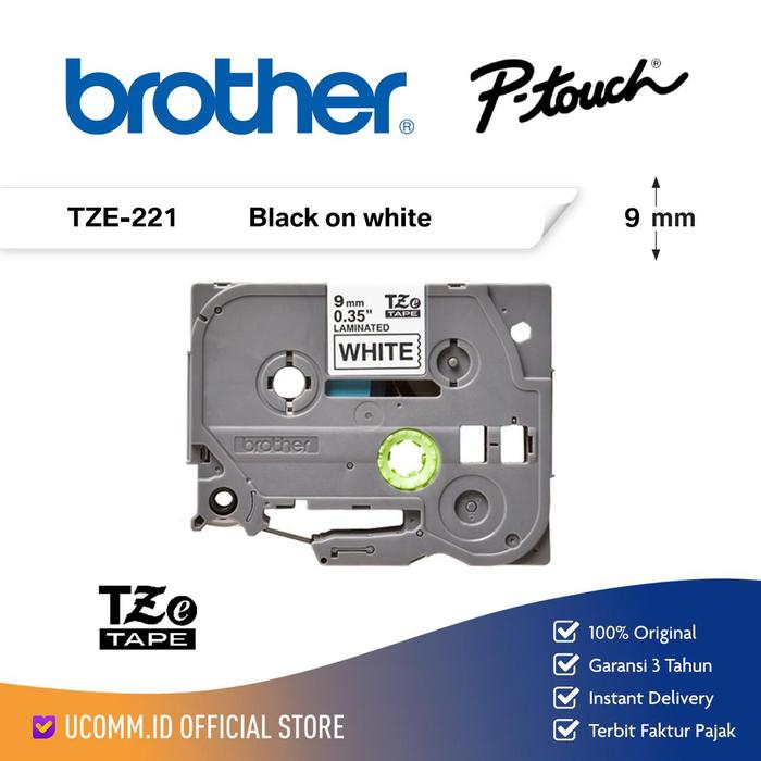 Gambar Brother Label Tape TZE 221 9mm Black On White Label Tape Printer Brother PT Tze 221 Tze221 9 mm Original - 1 PC dari Ucomm.ID Official Store undefined Tokopedia