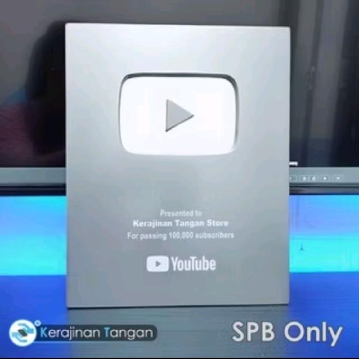 Gambar silver play button youtube replika custom nama - SILVER PLAY BATTON TANPA SERTIFIKAT dari DANCIL 80 undefined Tokopedia