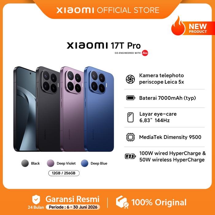 Xiaomi 17T Pro (12GB+256GB) | Kamera telephoto periscope Leica 5x [Xiaomi Official Store] - Black - [Free Heapdhones Neo], 12+256G - Gambar 3