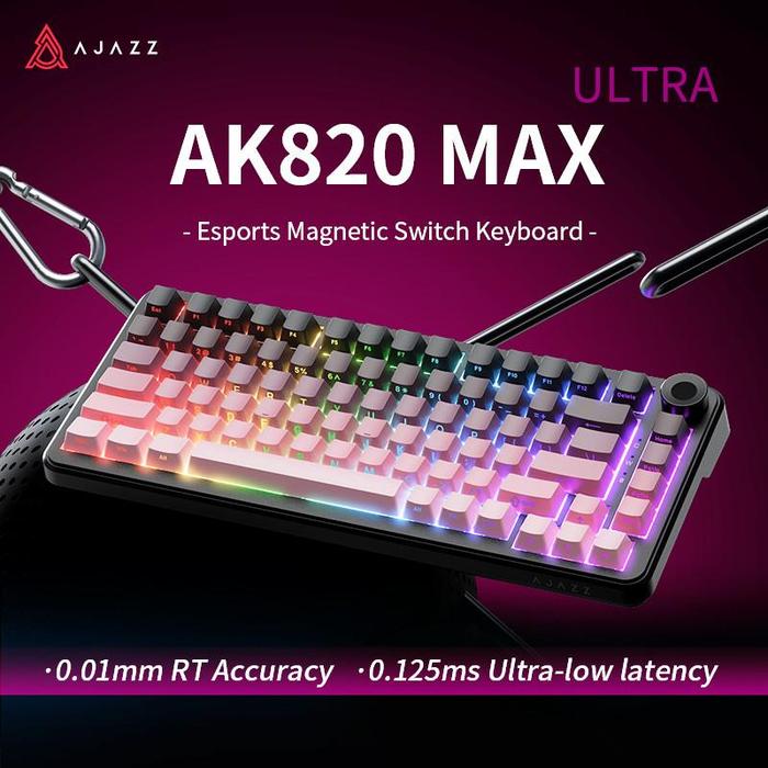 Gambar Ajazz AK820 MAX ULTRA HE Rapid Magnetic Switch Support Tap SOCD Wireless Triple Connection Gaming Keyboard - ULTRA GRADIENT PINK dari FRAG GAMING STORE undefined Tokopedia