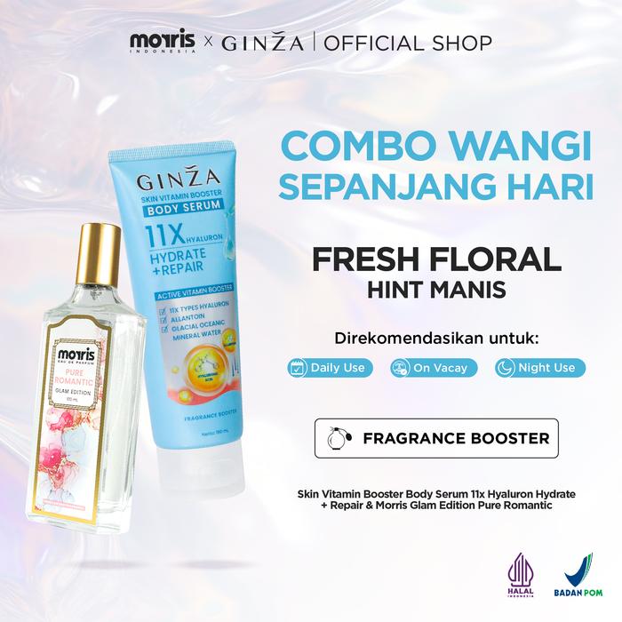 Gambar [MORRIS X GINZA] Morris Perfume Wangi GLAM Edition 100ml X GINZA Body Serum 180ML Wanita Tangan Kaki Hand - Biru X Pure Romantic dari Morris Indonesia_NEW undefined Tokopedia