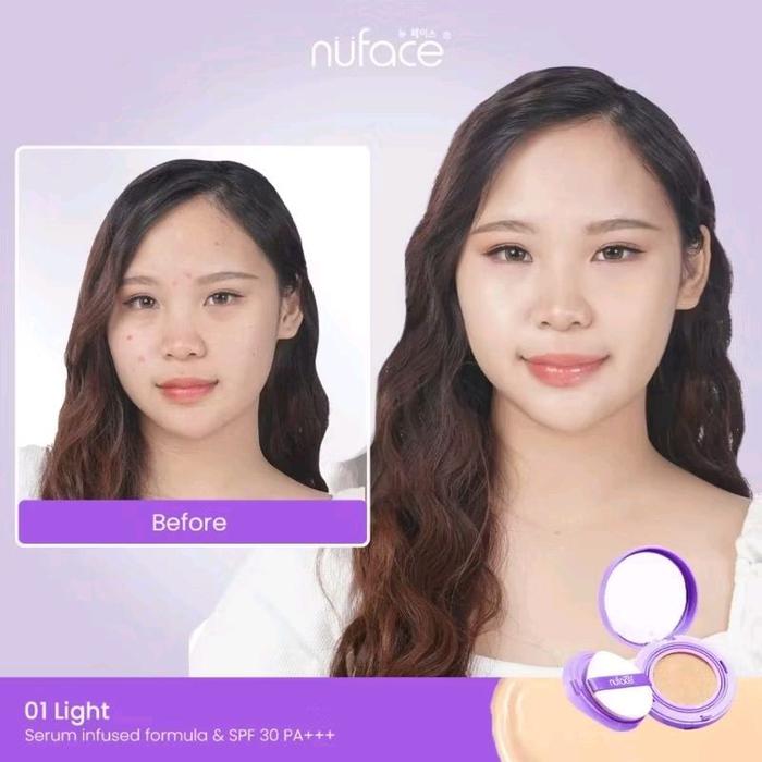 Gambar Nuface Flawless+ Serum Cushion with SPF 30PA+++ (Medium to High Coverage) - 01 Light dari Lumina Luxe Beauty undefined 5 Tokopedia