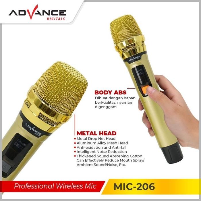 Gambar Advance Microphone Mic Double Wireless + Receiver MIC 206 dari Sbe market undefined Tokopedia