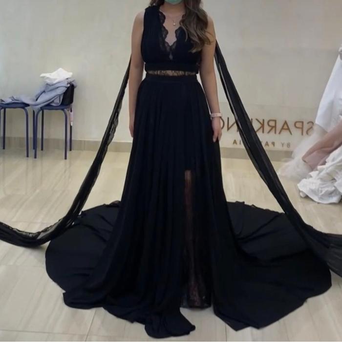 Gambar Gown/Gaun Pesta Elegan Mewah Dress Wanita Warna Black/Hitam /Pressweet17/Prewedding/Gaun Pengantin/Wedding/Birthday Party - M dari Sparklinggownsurabaya undefined Tokopedia