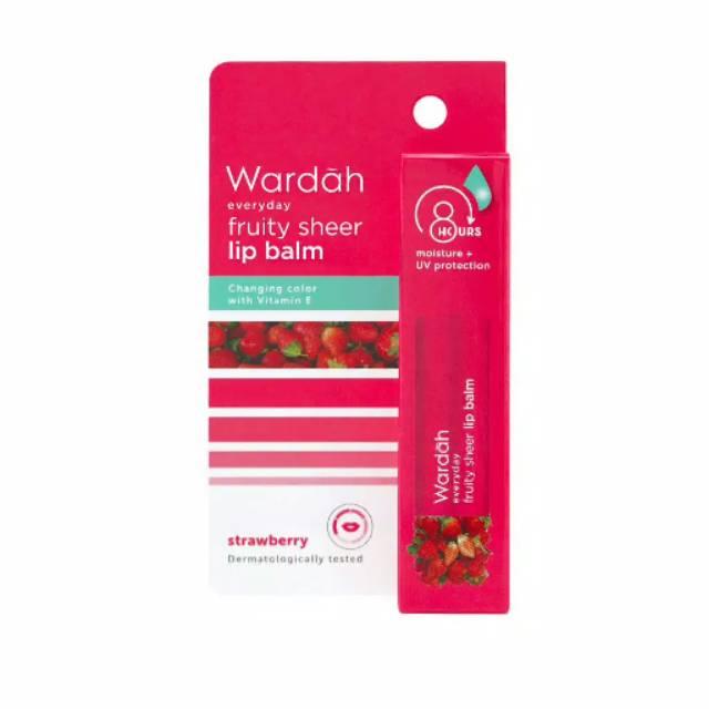 Gambar WARDAH Everyday Fruity Sheer Lip Balm | Hydrabalm Lip Care SPF 15 l Pelembab Bibir - Fruity Sheer Strwbry dari AILIN KOSMETIK undefined 5 Tokopedia