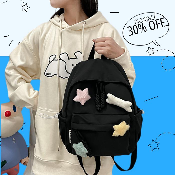 Gambar Tas anak perempuan tk tas ransel wanita terbaru 2025 kekinian Backpack Mini Stylish Girl Backpack Light Series Tas Ransel Wanita Mini Tas Sekolah wanita lucu Anak Tas Bahu Dopamin kuliah tas ransel laptop korea import fashion volume tinggi backpack Kanvas - Hitam Kecil dari modanests undefined Tokopedia