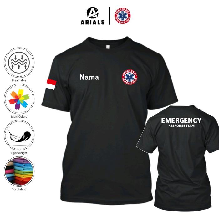 Gambar Arials Kaos Baju Relawan Emergency Response Team - Hitam, M dari Arials_NEW undefined Tokopedia