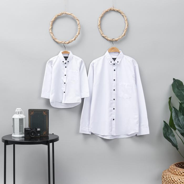Gambar ALJOSA Kemeja Couple Ayah Anak Laki Laki Lengan Panjang Casual Baju Polos Ayah Anak Bahan Katun Poplin Adem Halus Ringan - Putih, S - Anak dari ALJOSA undefined Tokopedia