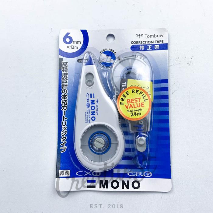 Gambar Tombow Mono Correction Tape Tip Ex CX6CR6 + Refill - Correction Tape CX6CR6 + Refill dari Creativ Stationery undefined Tokopedia