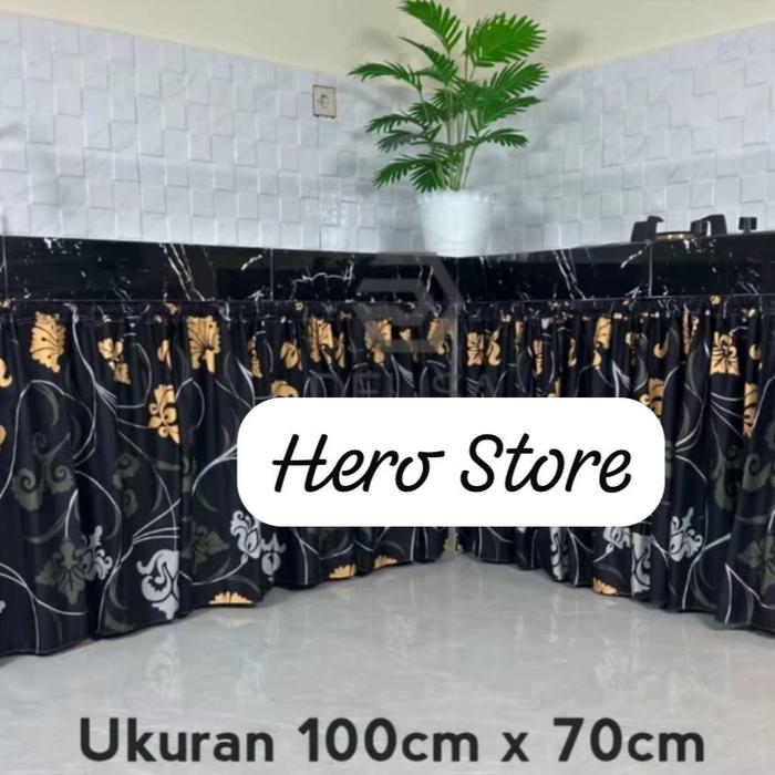 Gambar Gorden Kolong Dapur Minimalis 100 x 70 Cm Bonus Tali - Model Terbaru - Scarlet dari Hero Store01 undefined Tokopedia