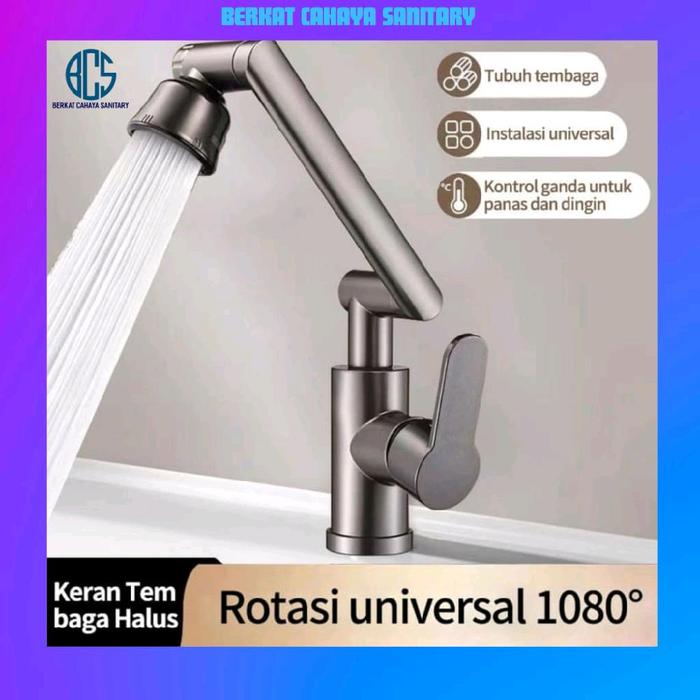 Gambar Kran Angsa Panas Dingin 2 Motif Pancuran/Kran cuci piring/Kran Dapur Keran Sink Model Robot Kran Wastafel Dapur Kamar Mandi 360° Set dari BERKAT CAHAYA SANITARY undefined Tokopedia