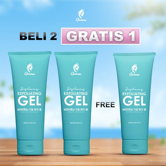 Gambar [Beli 2 Gratis 1] Queensi Exfoliasi Whitening Gel Meng angkat Sel Kulit Mati Exfoliating Wajah Berjerawat Flek Mencerahkan Perontok Niacinamide Kering Komedo - Beli 2 Gratis 1 dari QueensiBeauty undefined Tokopedia