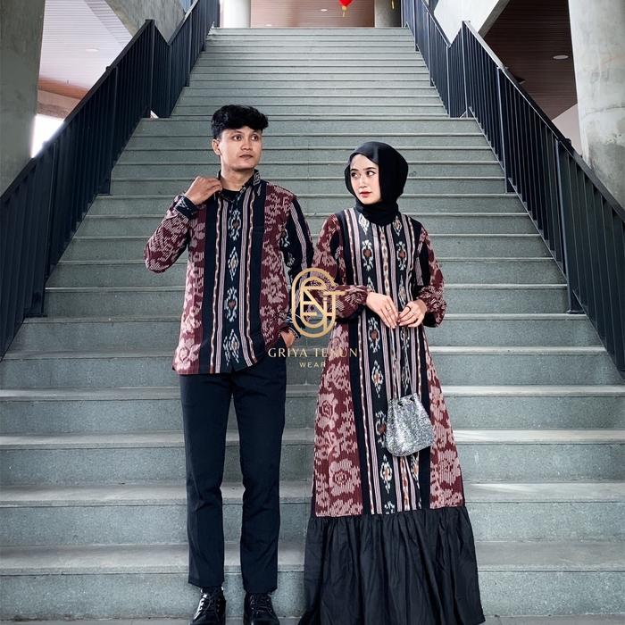 Gambar BAJU TENUN AZURA COKLAT - BAJU TENUN LEBARAN - BAJU TENUN KONDANGAN Katun - Kemeja panjang, S dari GriyaTenunWear undefined Tokopedia