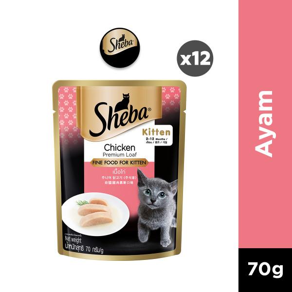 Gambar Sheba Pouch Junior Makanan Anak Kucing Basah Pilih Rasa 70gr (12-Pack) - Chicken dari Whiskas Indonesia undefined Tokopedia