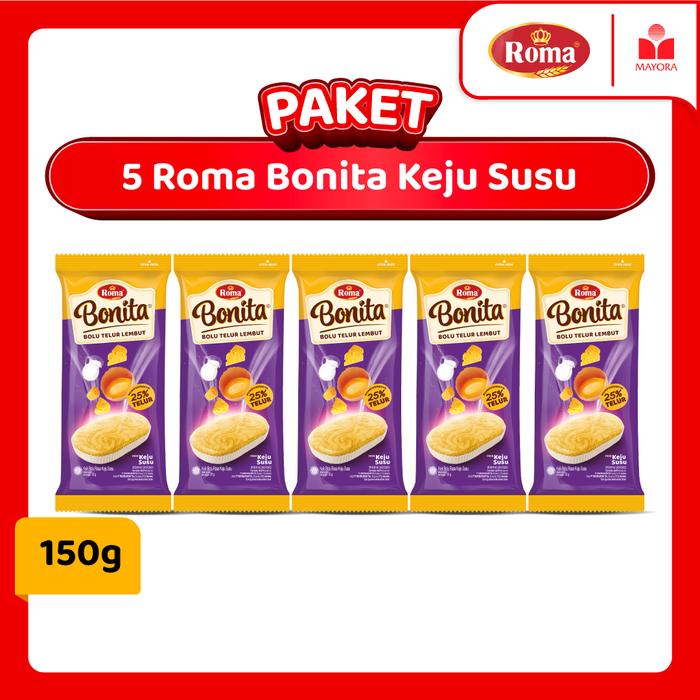Gambar Paket 5 Roma Bonita Keju Susu dari Mayora undefined Tokopedia