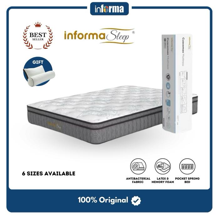 Gambar Informa Sleep Cuscomax Mattress Pocket Spring Bed in box - 100x200x28 cm, Standar dari Informa Makassar undefined Tokopedia
