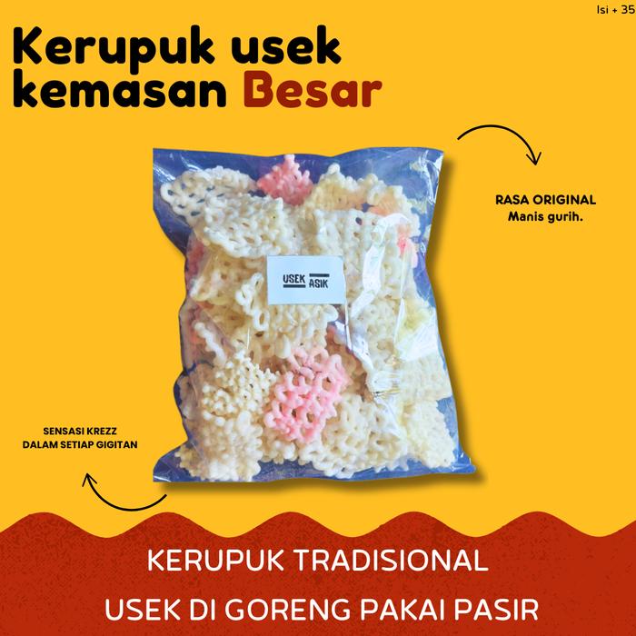 Gambar Kerupuk usek pasir asli comal  kemasan besar isi -+ 40pcs kerupuk makanan gurih manis Keripik dari Usek Asik undefined Tokopedia