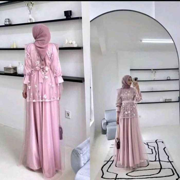 Gambar MALA SET DRESS MATT VELVET MIX TILLE BRUKAT / DRESS KONDANGAN / GAUN PESTA MEWAH ELEGAN / DRESS SERAGAM BRIDESMAID / GAMIS ELEGAN SIMPEL / GAMIS AESTHETIC BERHIJAB / GAMIS WANITA MUSLIMAH / GAMIS MODEL TERBARU / GAMIS REMAJA AESTHETIC GAMIS ELEGAN SIMPLE - ROSE GOLD, M dari BUSU MALL undefined Tokopedia